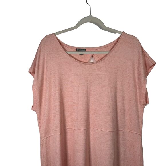 T by Talbots Pink Midi T-Shirt Dress Short Sleeve Casual Stretch Womens XL - Picture 2 of 6